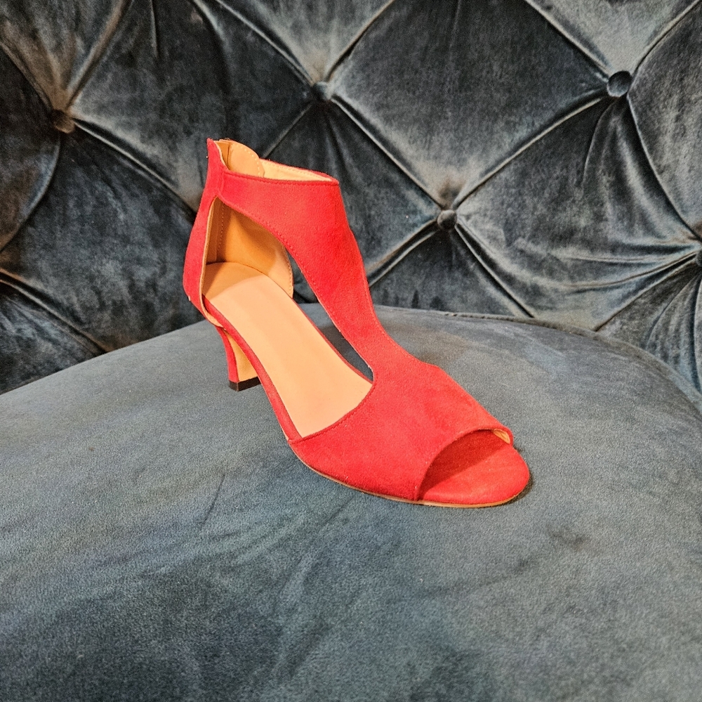 Women's Red peep toe heels